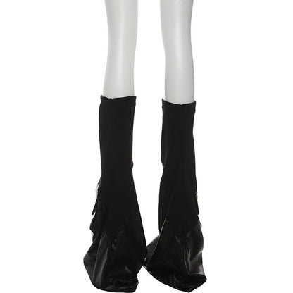 PU leather pocket leg warmer  | Festival Outfits Women