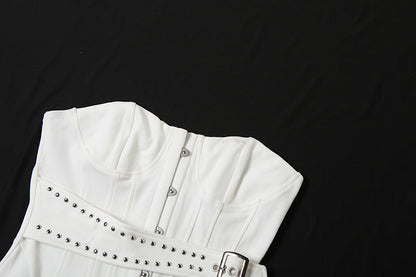 Button buckle corset backless tube top  | Festival Outfits Women