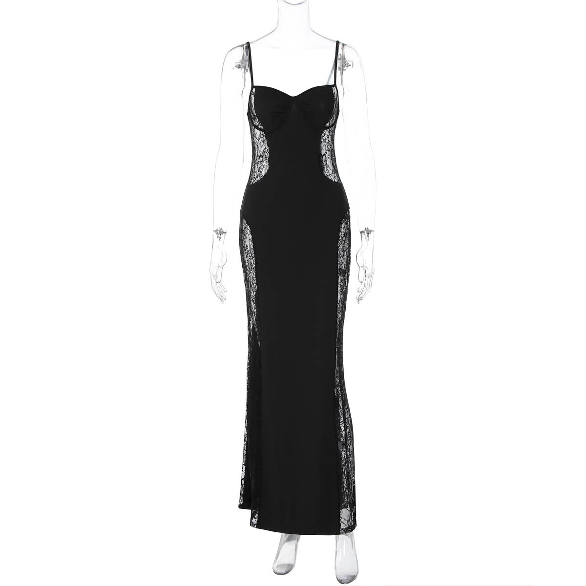 Lace hollow out cami cut out maxi dress  | Festival Outfits Women