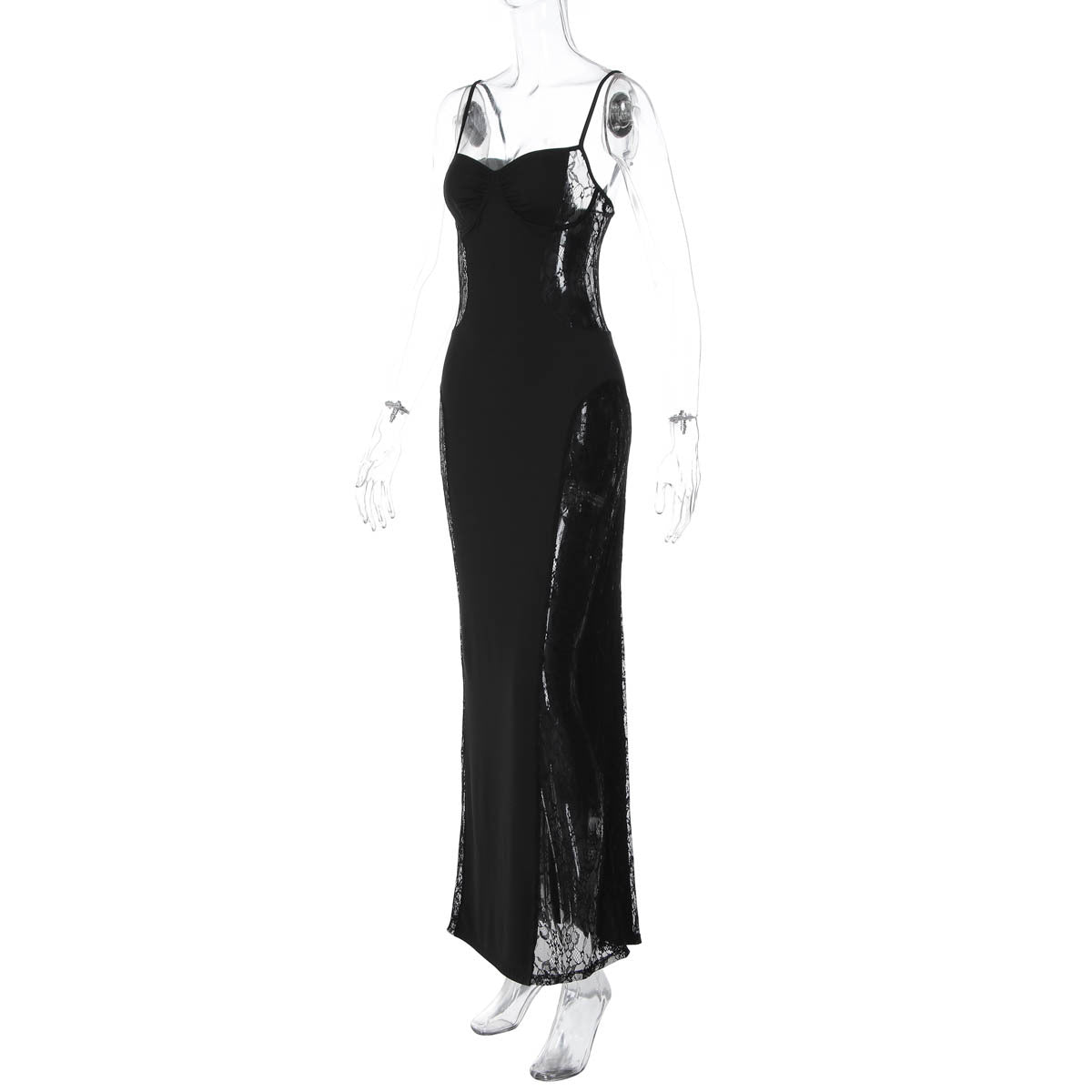 Lace hollow out cami cut out maxi dress  | Festival Outfits Women