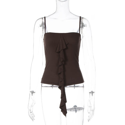 Square neck ruffle cami top  | Festival Outfits Women