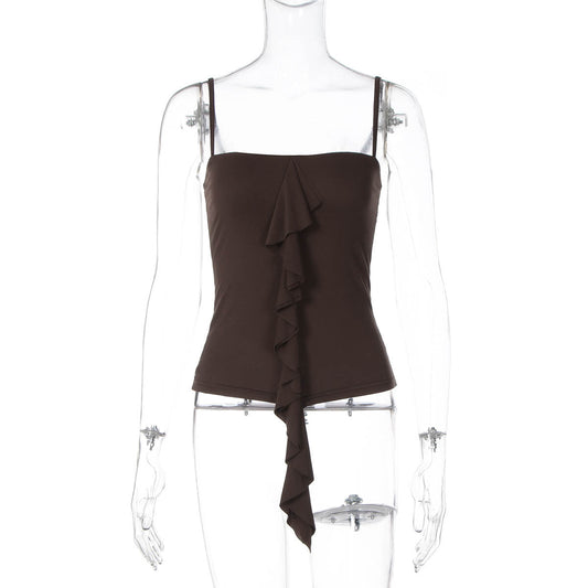 Square neck ruffle cami top  | Festival Outfits Women