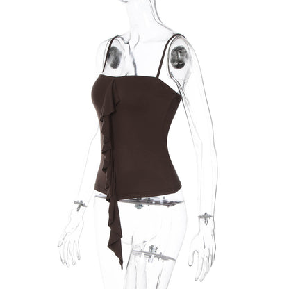 Square neck ruffle cami top  | Festival Outfits Women