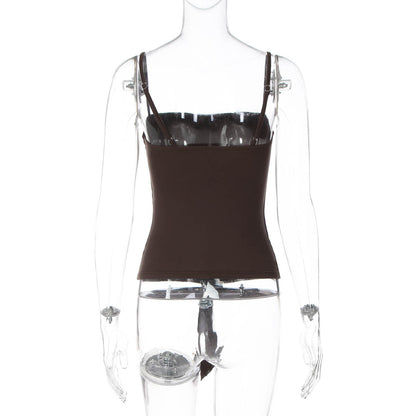 Square neck ruffle cami top  | Festival Outfits Women