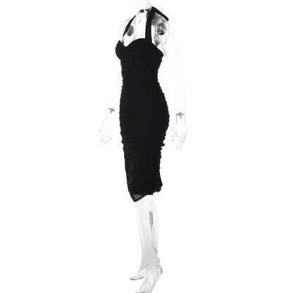 Ruched self tie ruched backless midi dress  | Festival Outfits Women