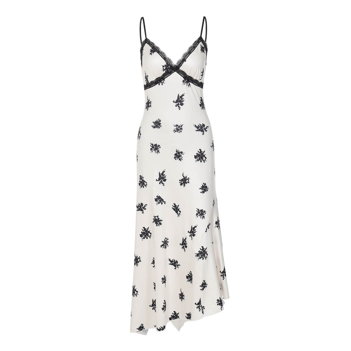 V neck lace hem print cami maxi dress  | Festival Outfits Women
