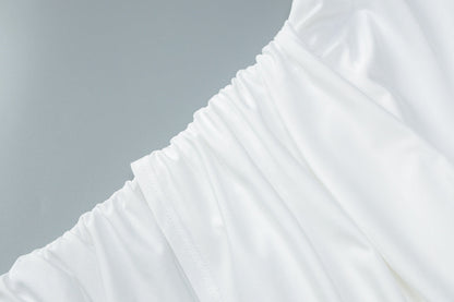 Ruched one shoulder solid high neck mini dress  | Festival Outfits Women
