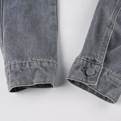 Crewneck zip-up long sleeve denim top  | Festival Outfits Women