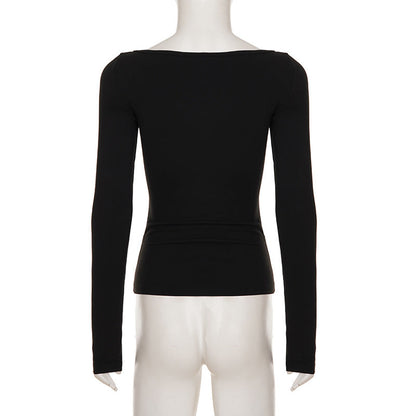 Long sleeve v neck flower pattern top  | Festival Outfits Women