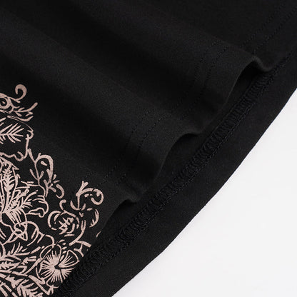 Long sleeve v neck flower pattern top  | Festival Outfits Women