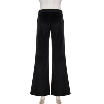 Drawstring velvet glitter star pattern wide leg pant  | Festival Outfits Women