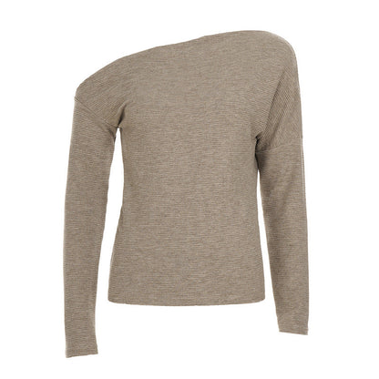 Long sleeve waffle irregular solid top  | Festival Outfits Women