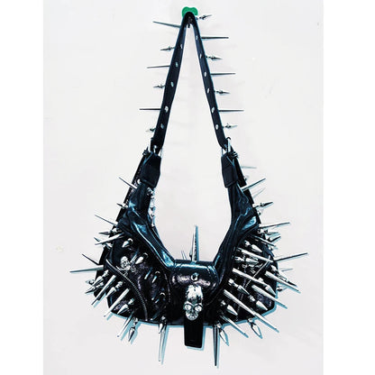 Skull applique PU leather rivet crossbody purses bag  | Festival Outfits Women