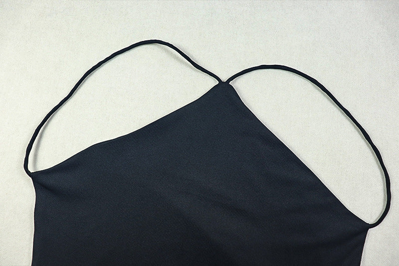 Slit backless solid cami maxi dress  | Festival Outfits Women