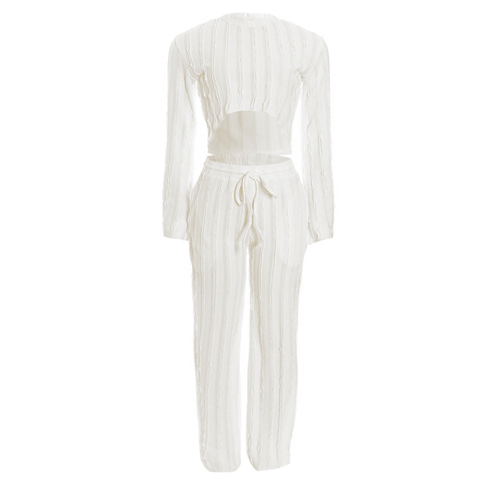 Long sleeve crewneck crop pant set  | Festival Outfits Women