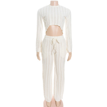 Long sleeve crewneck crop pant set  | Festival Outfits Women