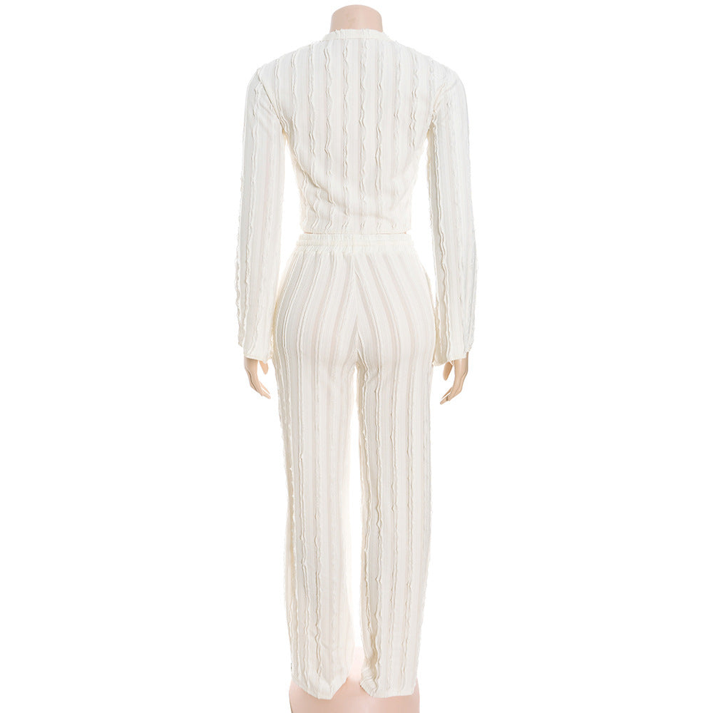Long sleeve crewneck crop pant set  | Festival Outfits Women