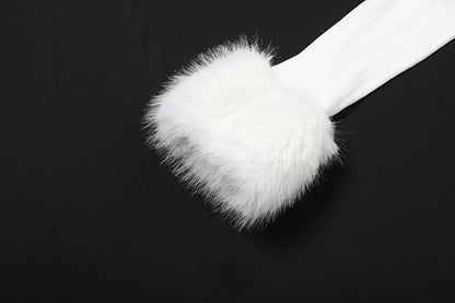 Off shoulder long sleeve fluffy mini dress  | Festival Outfits Women
