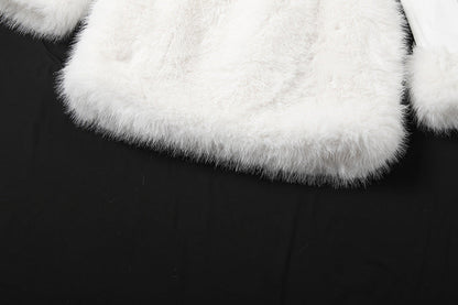 Off shoulder long sleeve fluffy mini dress  | Festival Outfits Women
