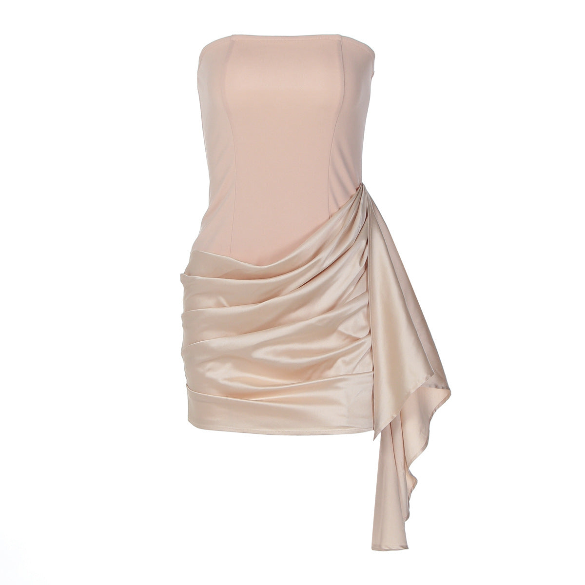 Satin ruched backless tube dress  | Festival Outfits Women