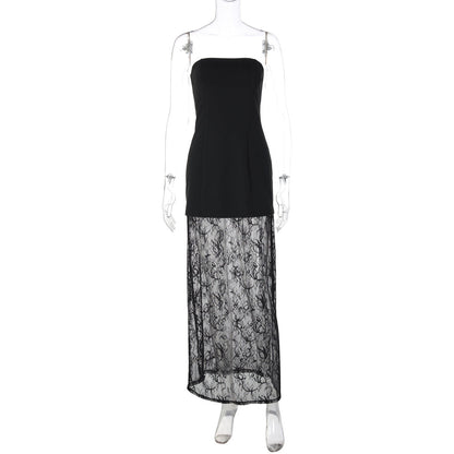 Lace backless tube maxi skirt set  | Festival Outfits Women
