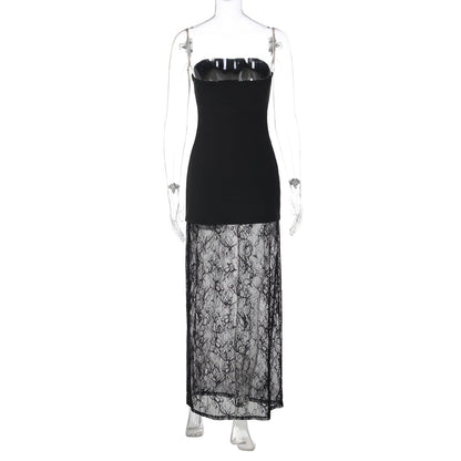 Lace backless tube maxi skirt set  | Festival Outfits Women