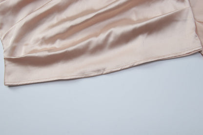 Satin ruched backless tube dress  | Festival Outfits Women