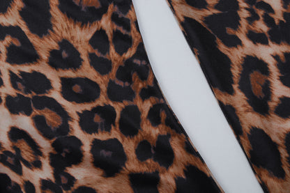 Leopard print v neck long sleeve romper  | Festival Outfits Women
