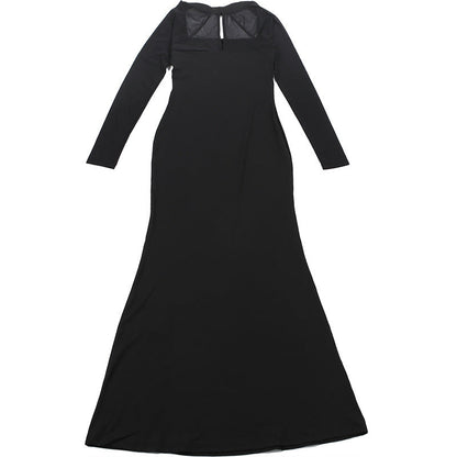 Long sleeve hollow out mesh high slit cut out maxi dress  | Festival Outfits Women
