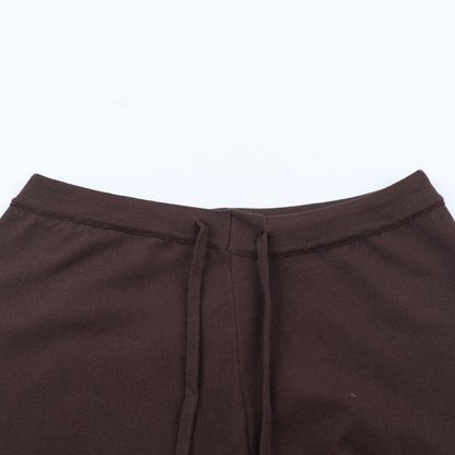 Long sleeve v neck self tie drawstring pant set  | Festival Outfits Women