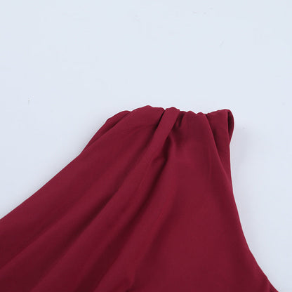 One shoulder ruched irregular maxi dress  | Festival Outfits Women