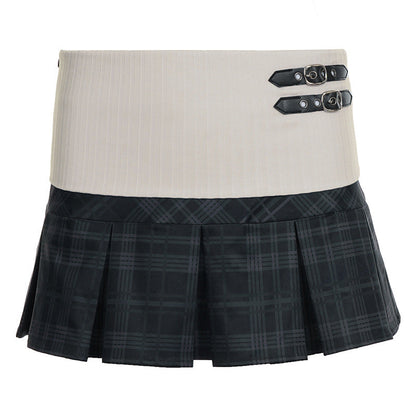 Pleated plaid zip-up mini skirt  | Festival Outfits Women