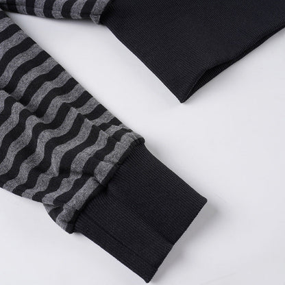 Long sleeve striped print crewneck top  | Festival Outfits Women