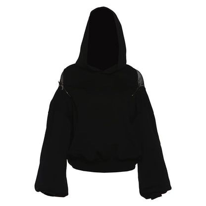 Hoodie long sleeve zip-up fishnet top  | Festival Outfits Women