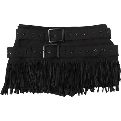 Buckle tassels solid mini skirt  | Festival Outfits Women