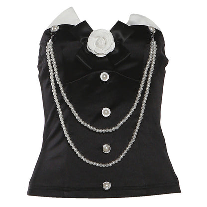 Flower applique beaded tube top  | Festival Outfits Women