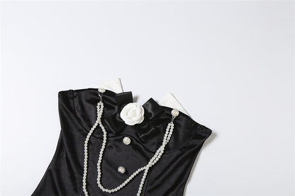 Flower applique beaded tube top  | Festival Outfits Women