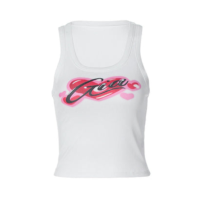 Sweetheart pattern u neck tank top  | Festival Outfits Women