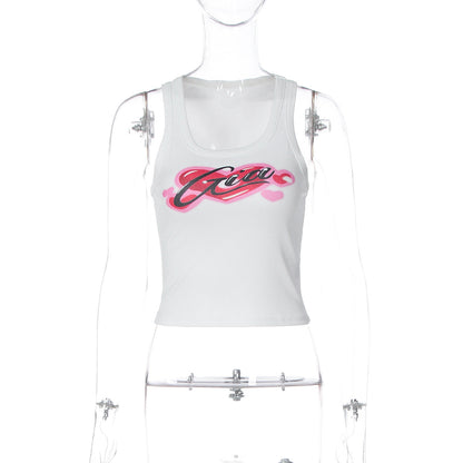 Sweetheart pattern u neck tank top  | Festival Outfits Women