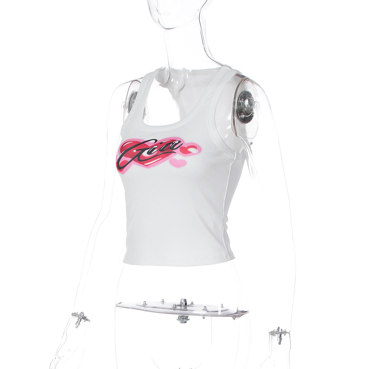 Sweetheart pattern u neck tank top  | Festival Outfits Women