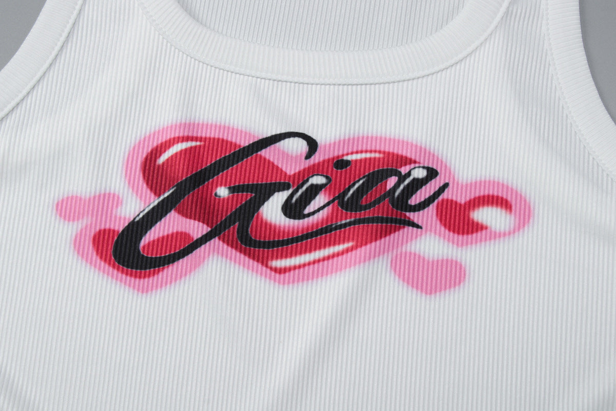Sweetheart pattern u neck tank top  | Festival Outfits Women