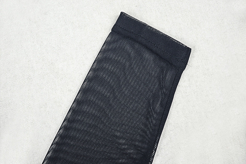 Long sleeve mesh patchwork padded mini dress  | Festival Outfits Women
