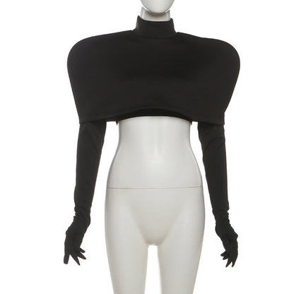 High neck 2 piece solid crop top  | Festival Outfits Women