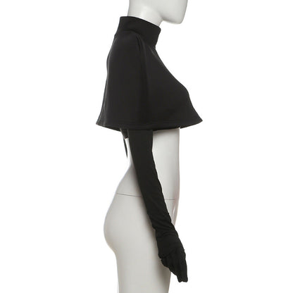 High neck 2 piece solid crop top  | Festival Outfits Women