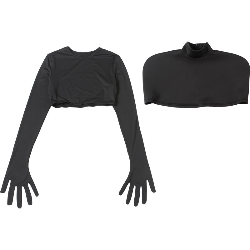 High neck 2 piece solid crop top  | Festival Outfits Women