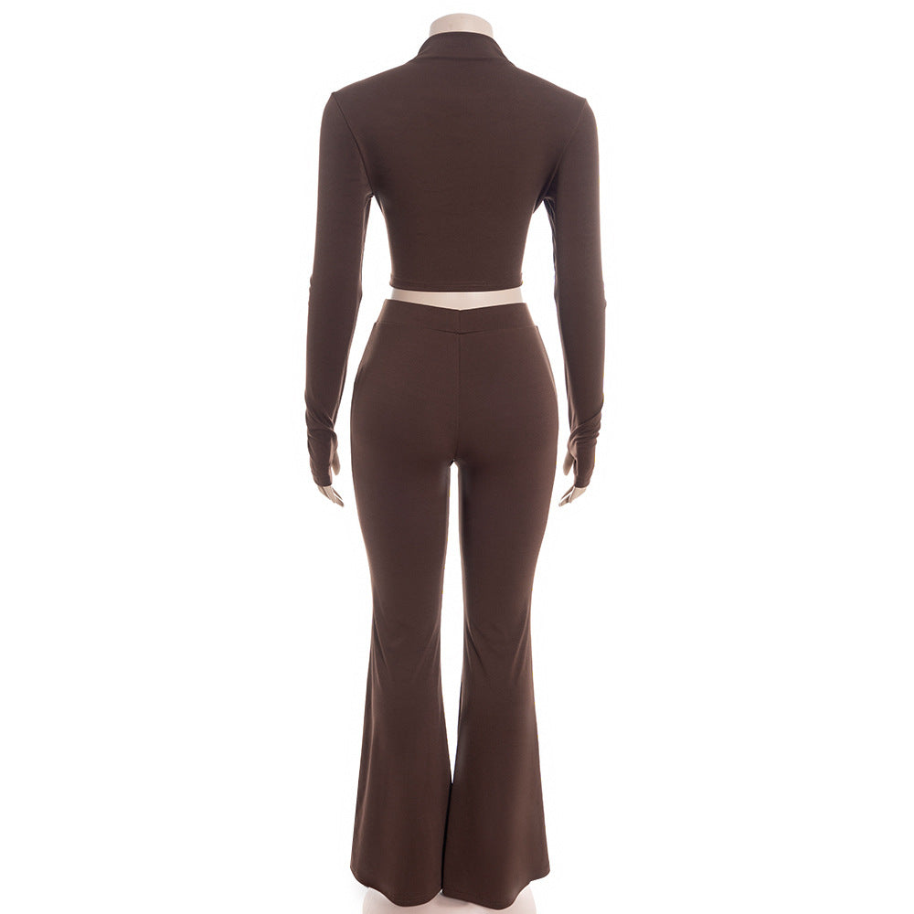 Hollow out long sleeve gloves low rise pant set  | Festival Outfits Women