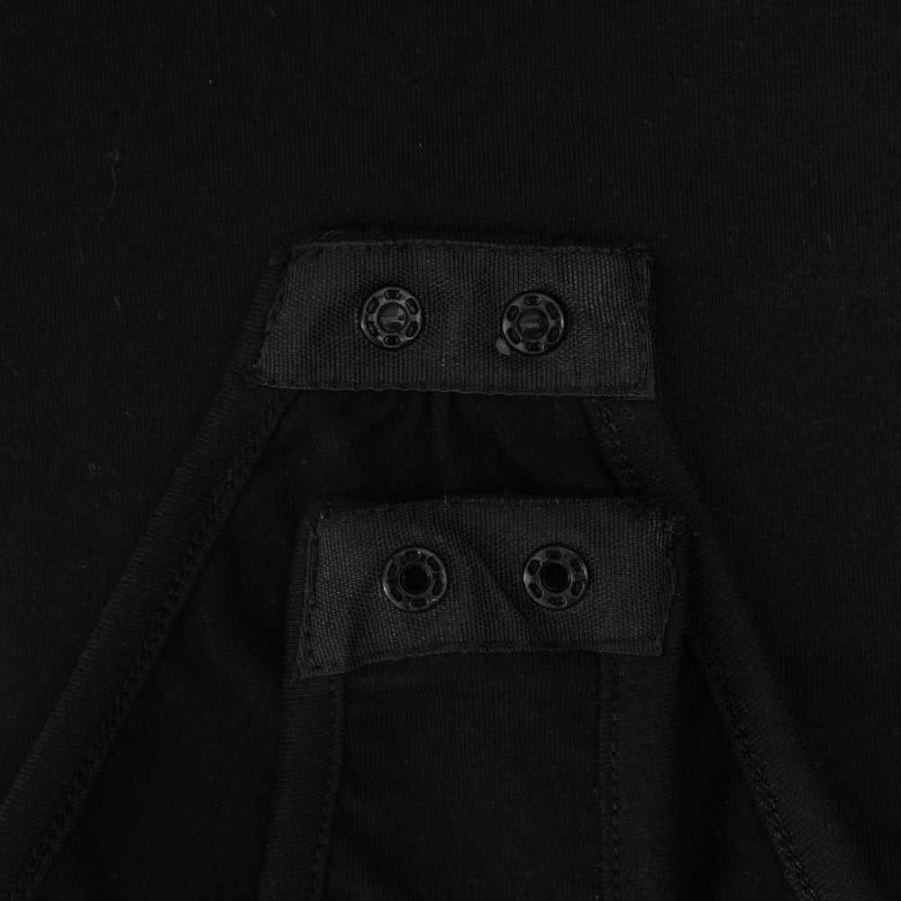Long sleeve hollow out crewneck button bodysuit  | Festival Outfits Women