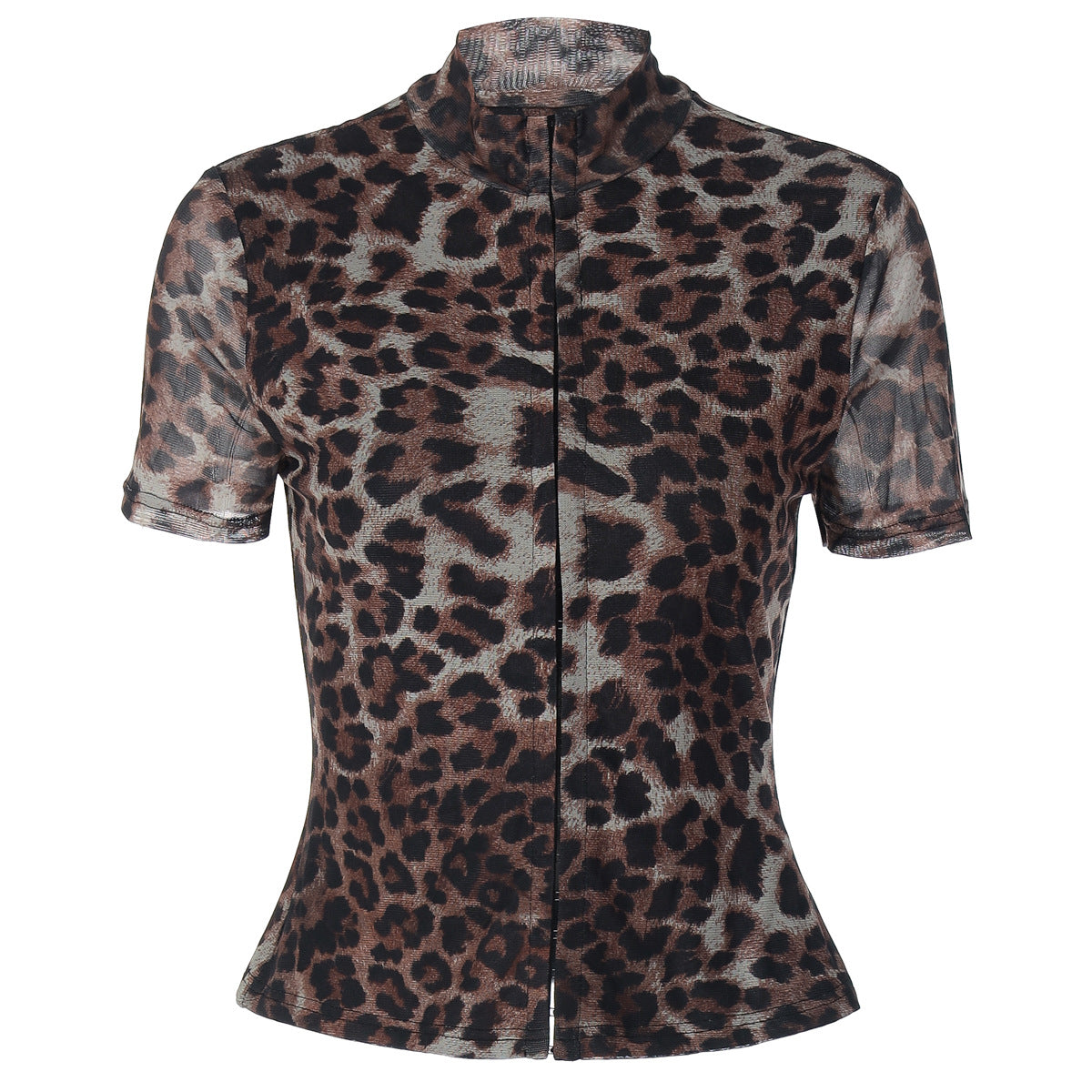 Leopard print short sleeve button top  | Festival Outfits Women  | Cheetah Print Top