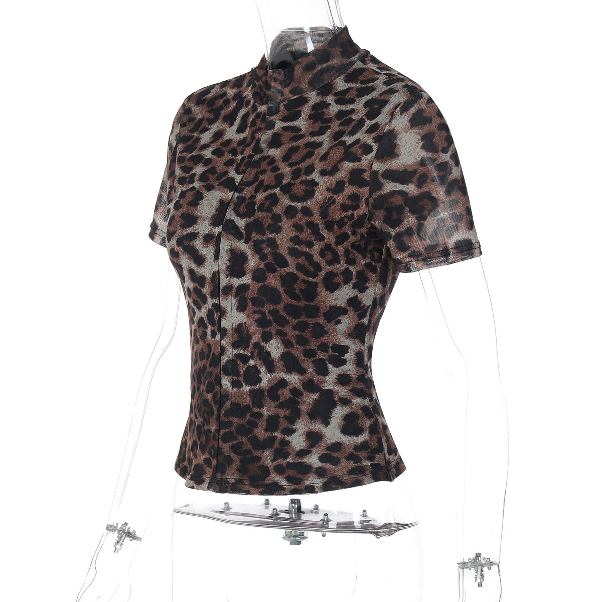 Leopard print short sleeve button top  | Festival Outfits Women  | Cheetah Print Top