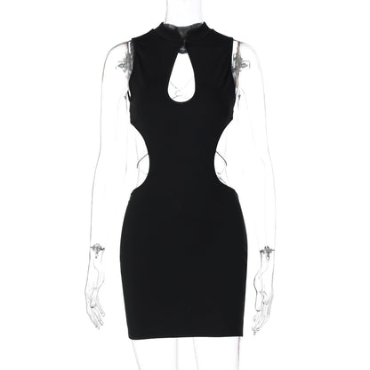 Hollow out o ring backless sleeveless cut out mini dress  | Festival Outfits Women